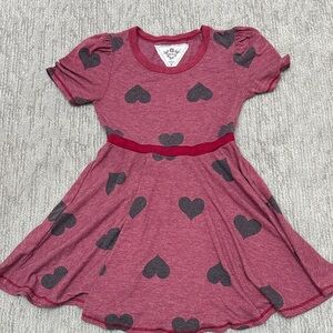 T2love Burgundy and Charcoal Heart Dress